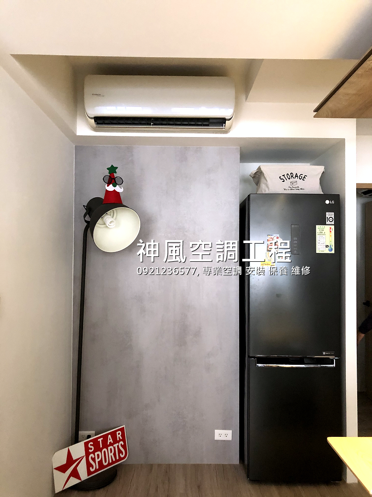 新莊區商用冷氣安裝案例:吊隱式三菱冷氣搭配美式餐廳開放式的工業風天花板設計安裝